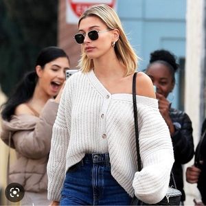 Oak + Fort Oversized Cable Knit Cardigan